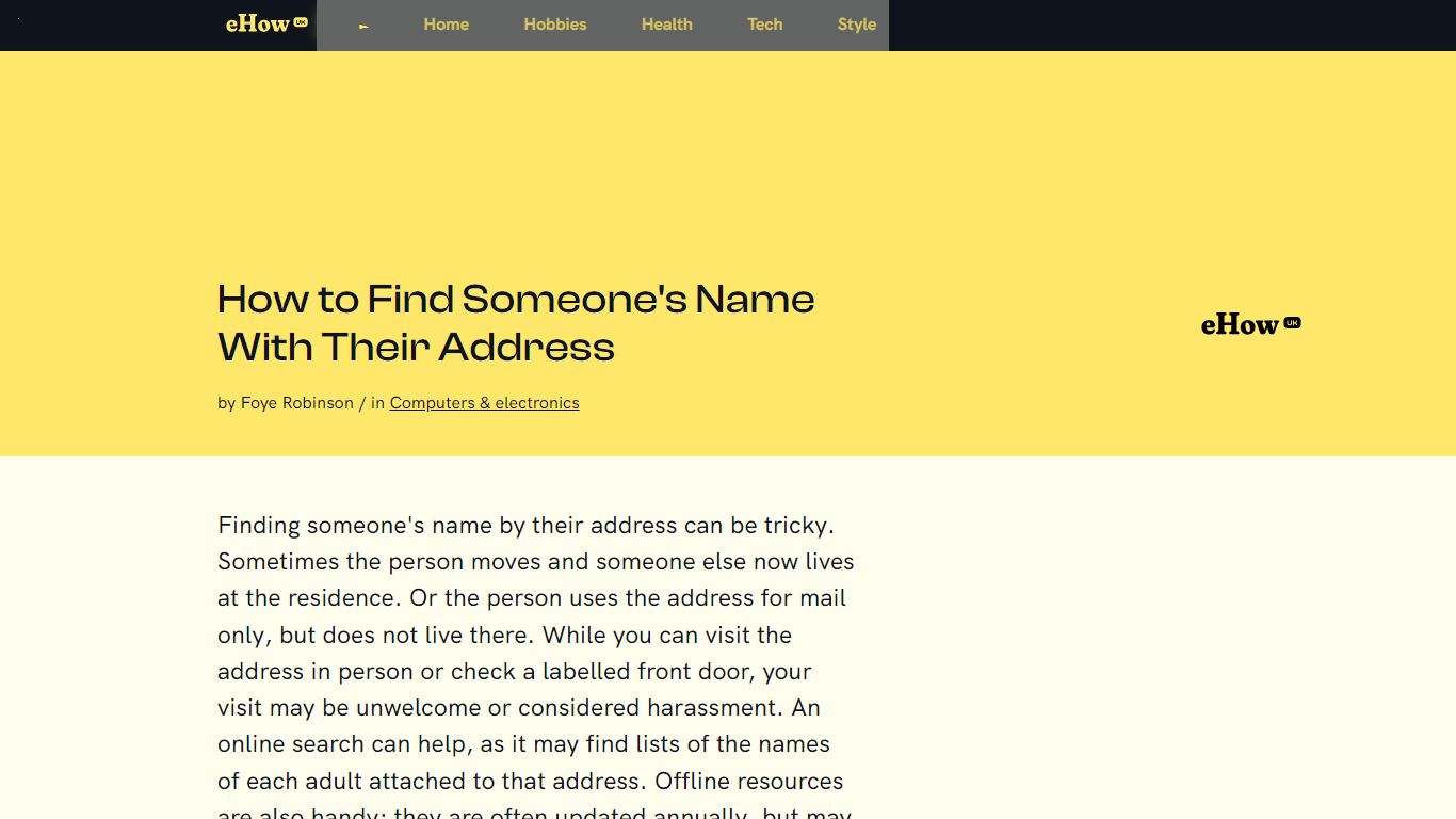 How to Find Someone's Name With Their Address | eHow UK